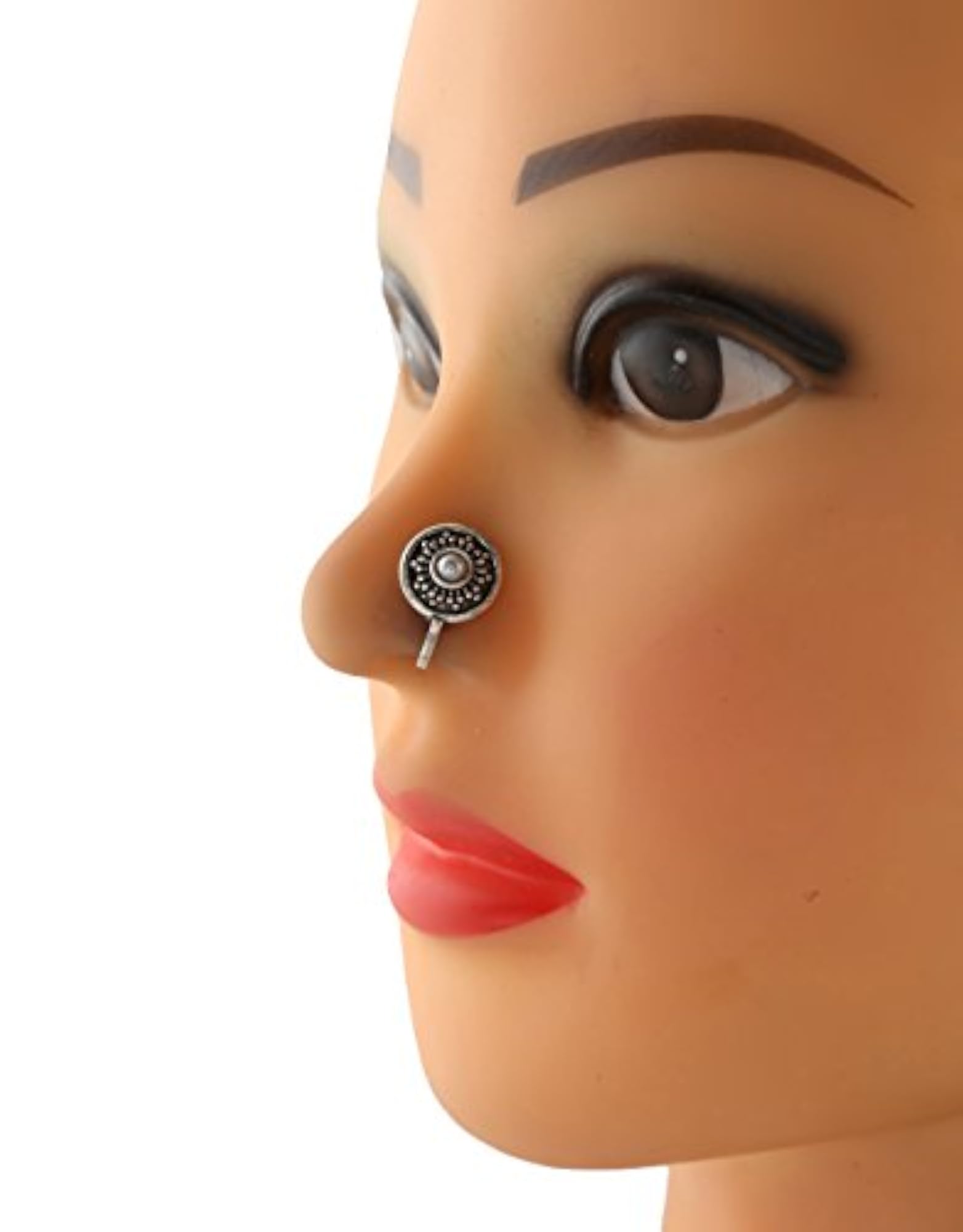 Silver Oxidized Nose Pin, Unique Body Jewelry